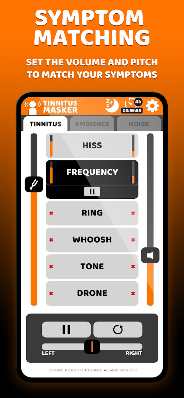 Tinnitus Masker sleep timer settings