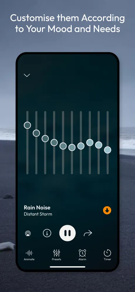 myNoise frequency sliders for customization