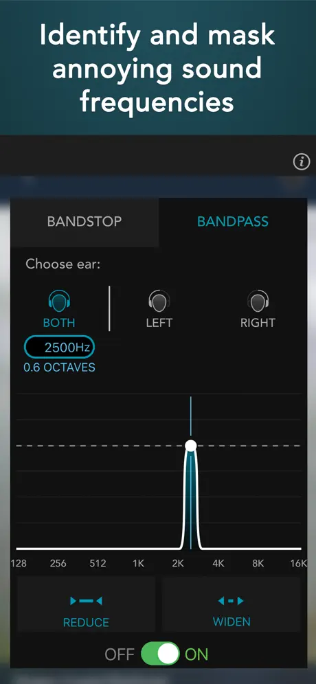 Tinnitus HQ notch filter settings